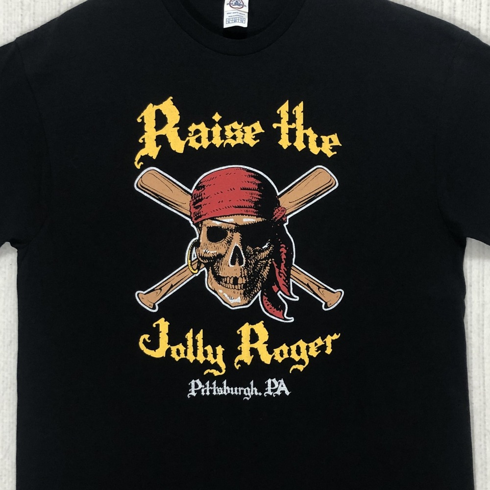Raise the Jolly Roger Pittsburgh PA Pirate Skull Delta Pro Weight T-Shirt XL